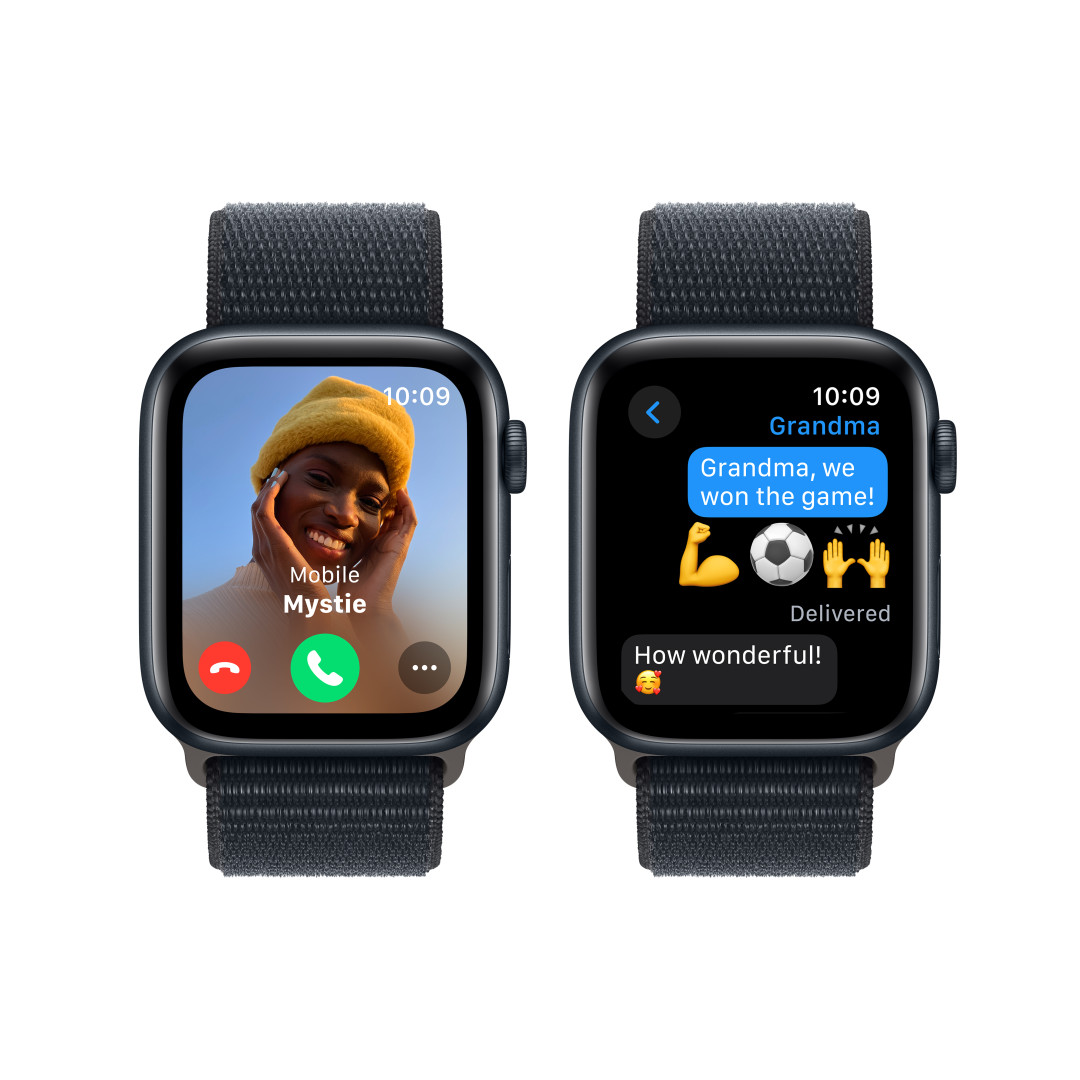 Apple Watch SE Cellular 44mm Temně inkoustový hliník s temně inkoustovým provlékacím řemínkem
