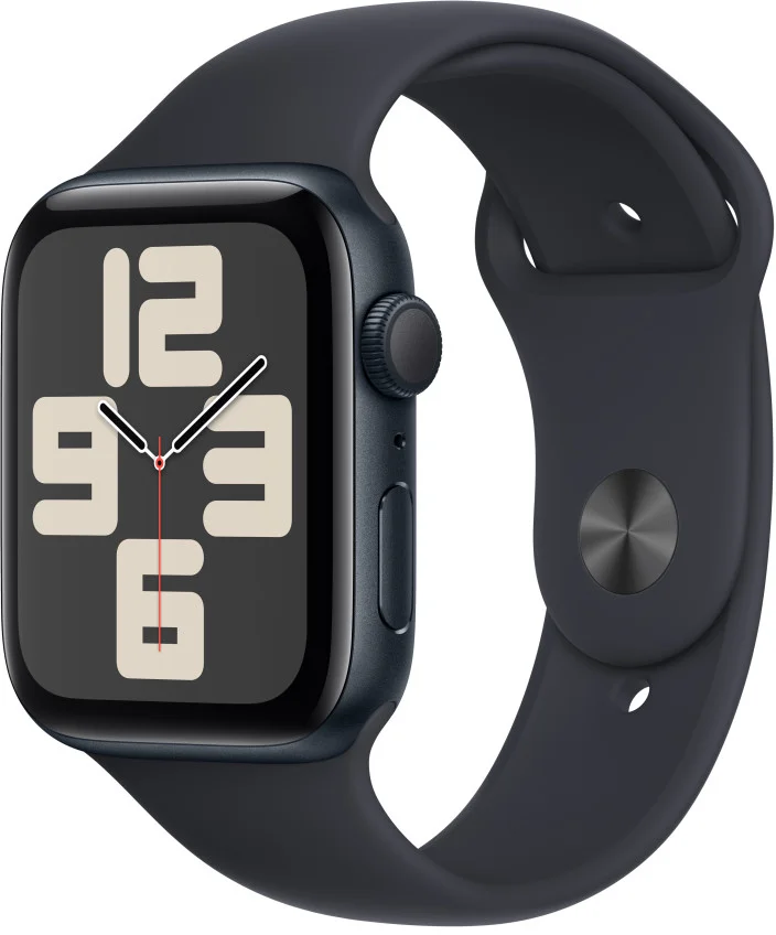Apple Watch SE Cellular 44mm Temně inkoustový hliník s temně inkoustovým sportovním řemínkem - M/L