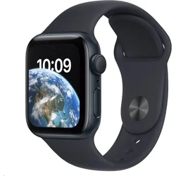 Apple Watch SE GPS 40 mm Půlnočné hliníkové puzdro s polnočným športovým remienkom - Bežné (mnjt3cs/a)