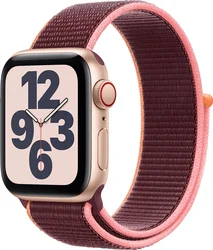 APPLE Watch SE GPS+Cellular,40mm Gold Aluminium Case with Plum Sport Loop