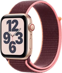 APPLE Watch SE GPS+Cellular,44mm Gold Aluminium Case with Plum Sport Loop