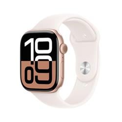 Apple Watch Series 10 GPS 42mm Rose Gold Aluminium Case with Light Blush Sport Band - M/L (MWWJ3QC/A)