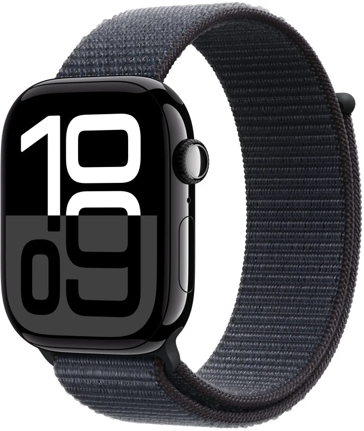 Apple Watch Series 10 GPS 46mm Jet Black Aluminium Case with Ink Sport Loop (MWWR3QC/A)