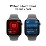 Apple Watch Series 10 GPS + Cellular 42 mm puzdro z prírodného titánu s kamenným športovým remienkom - M/L (MWXE3QC/A)