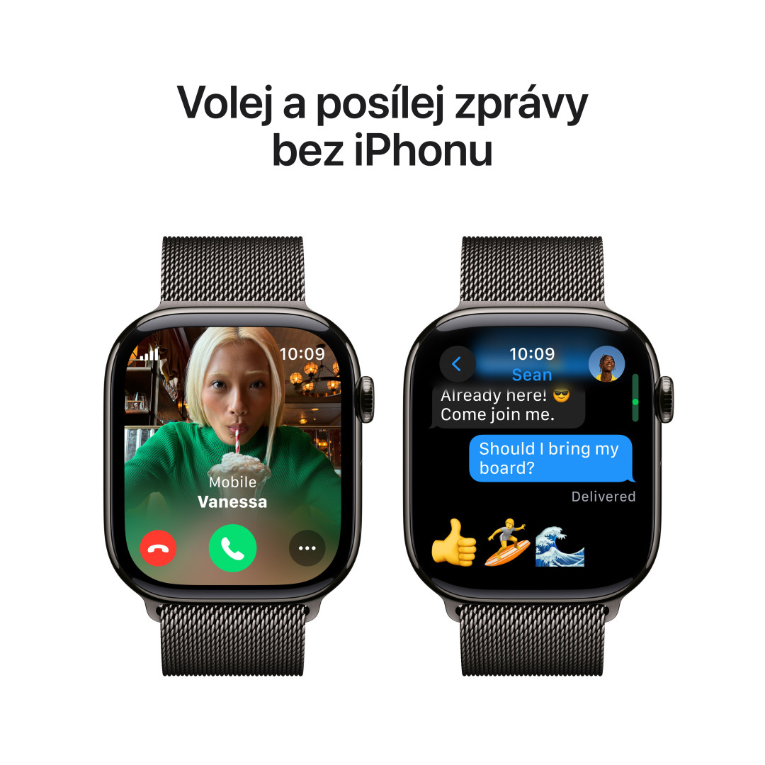 Apple Watch Series 10 GPS + Cellular 42mm bridlicové titánové puzdro s bridlicovou milánskou slučkou (MX053QC/A)