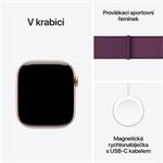 Apple Watch Series 10 GPS + Cellular 42mm Rose Gold Aluminium Case with Plum Sport Loop (MWXC3QC/A)