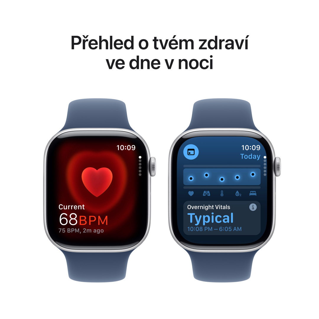 Apple Watch Series 10 GPS + Cellular 42mm strieborné hliníkové puzdro so športovým denimovým remienkom - S/M (MWX33QC/A)
