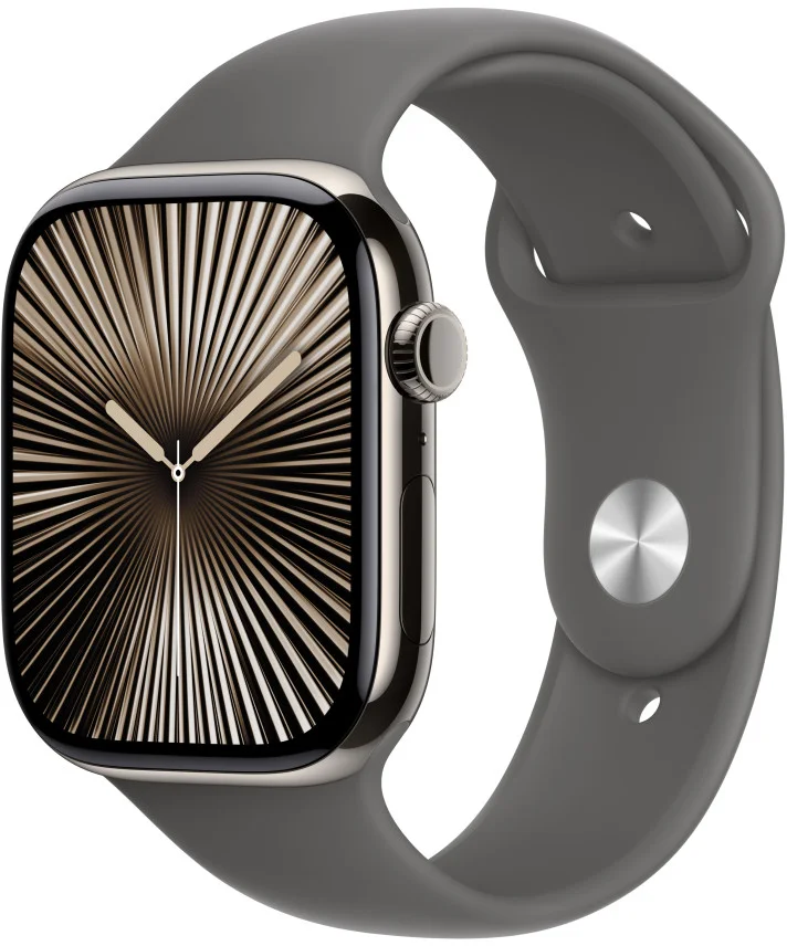 Apple Watch Series 10 GPS + Cellular 46 mm puzdro z prírodného titánu s kamenným športovým remienkom - M/L (MWYA3QC/A)