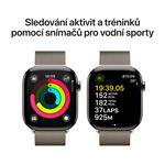 Apple Watch Series 10 GPS + Cellular 46mm puzdro z prírodného titánu s prírodnou milánskou slučkou - S/M (MC7Q4QC/A)