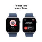 Apple Watch Series 10 GPS + Cellular 46mm strieborné hliníkové puzdro so športovým denimovým remienkom - S/M (MWY03QC/A)