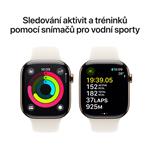 Apple Watch Series 10 GPS + Cellular 46mm zlaté titánové puzdro so športovým remienkom Starlight - S/M (MWYX3QC/A)