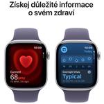 Apple Watch Series 11 GPS 42 mm strieborné puzdro Fialový športový remienok - S/M