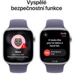 Apple Watch Series 11 GPS 42 mm strieborné puzdro Fialový športový remienok - S/M