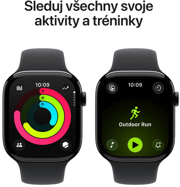 Apple Watch Series 11 GPS 42mm Aluminium Case Black Sport Band - M/L
