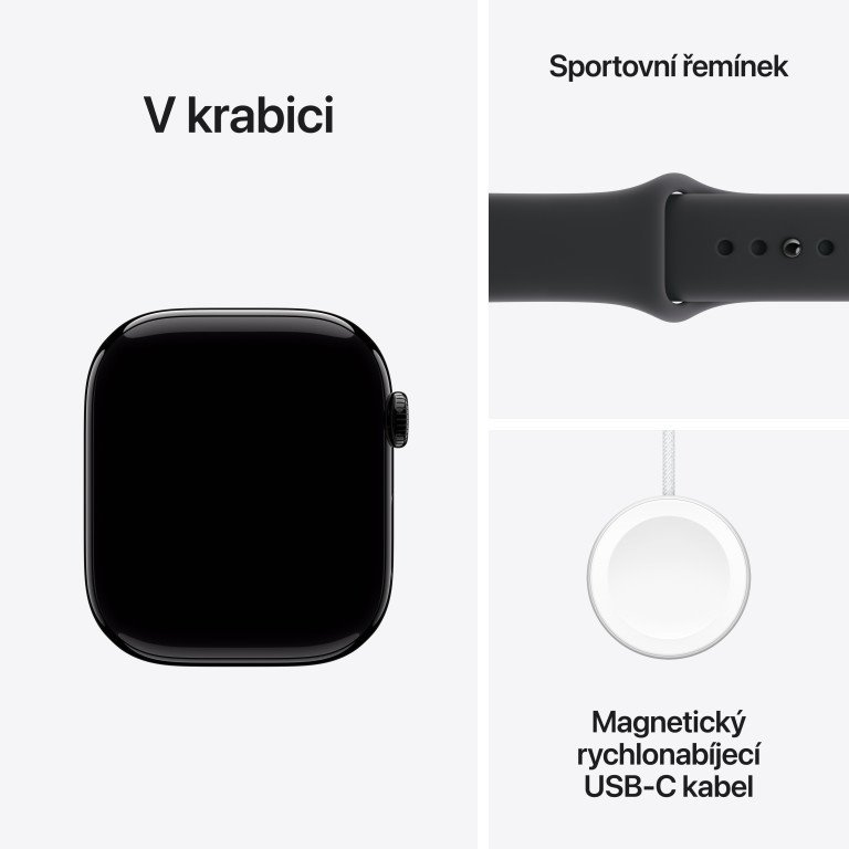 Apple Watch Series 11 GPS 42mm Aluminium Case Black Sport Band - M/L