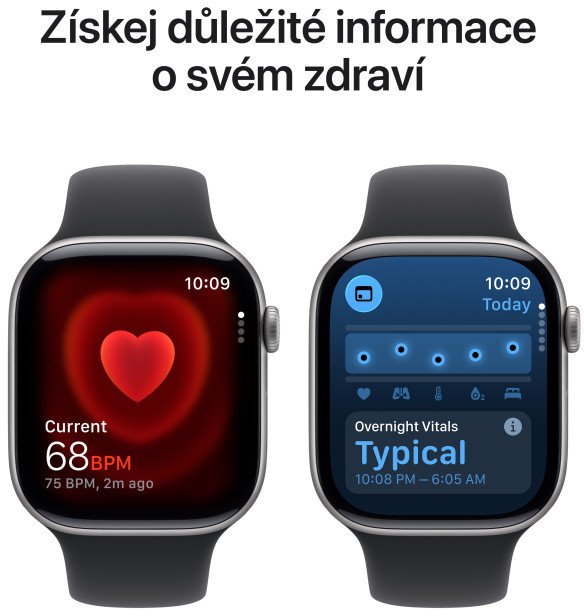 Apple Watch Series 11 GPS 46mm Aluminium Case Black Sport Band - S/M