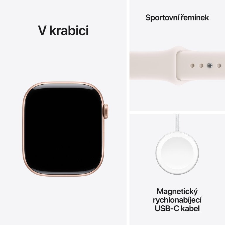 Apple Watch Series 11 GPS 46mm hliníkové puzdro Svetlo červený športový remienok - S/M