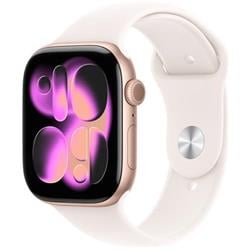 Apple Watch Series 11 GPS 46mm hliníkové puzdro Svetlo červený športový remienok - S/M