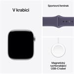 Apple Watch Series 11 GPS + Cellular 42 mm Strieborné hliníkové puzdro s fialovým športovým remienkom - M/L