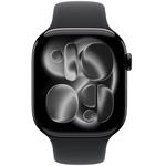 Apple Watch Series 11 GPS + Cellular 42mm Jet Black hliníkové puzdro s čiernym športovým remienkom - M/L