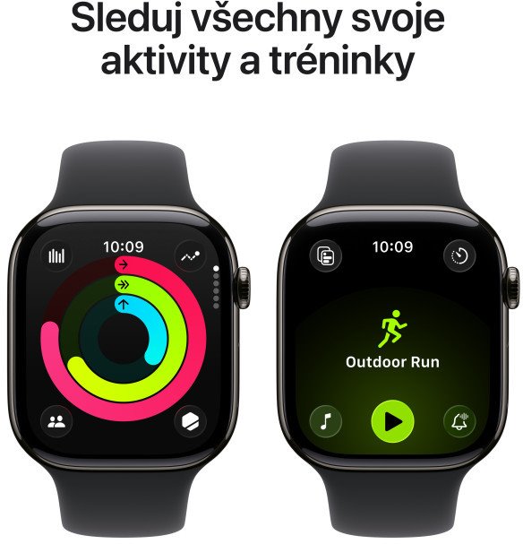 Apple Watch Series 11 GPS + Cellular 42mm Slate Titanium Case with Black Sport Band - S/M