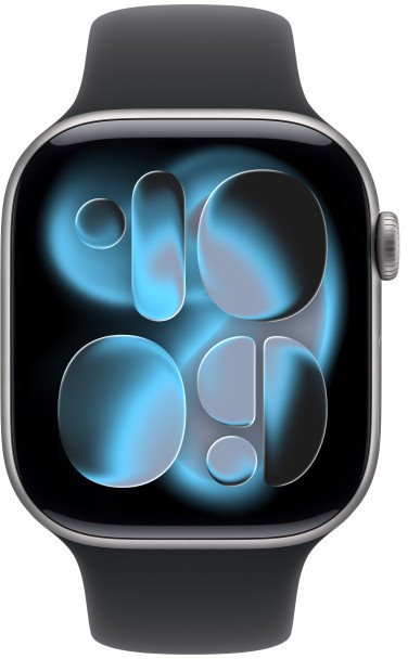 Apple Watch Series 11 GPS + Cellular 42mm Space Grey Aluminium Case with Black Sport Band - M/L