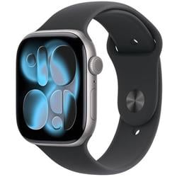 Apple Watch Series 11 GPS + Cellular 42mm vesmírne sivé hliníkové puzdro s čiernym športovým remienkom - S/M