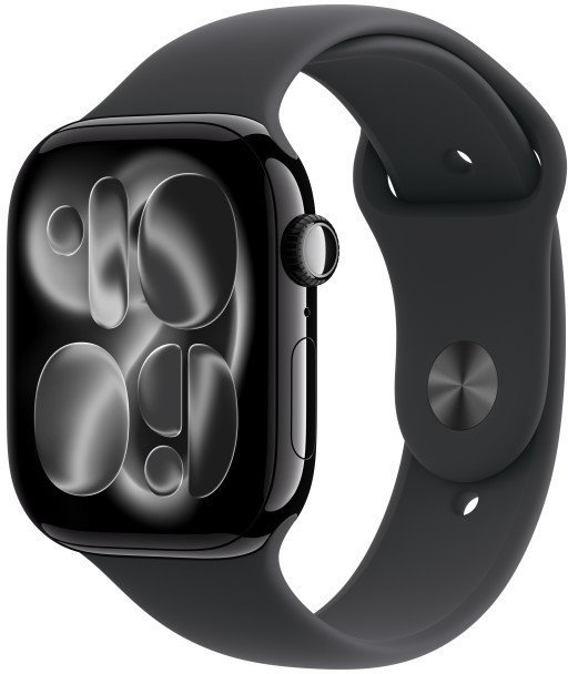 Apple Watch Series 11 GPS + Cellular 46mm Aluminium Case Black Band - M/L