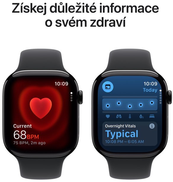 Apple Watch Series 11 GPS + Cellular 46mm Jet Black Aluminium Case with Black Sport Band - S/M