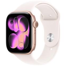 Apple Watch Series 11 GPS + Cellular 46mm Rose Gold Aluminium Case with Light Blush Sport Band - S/M