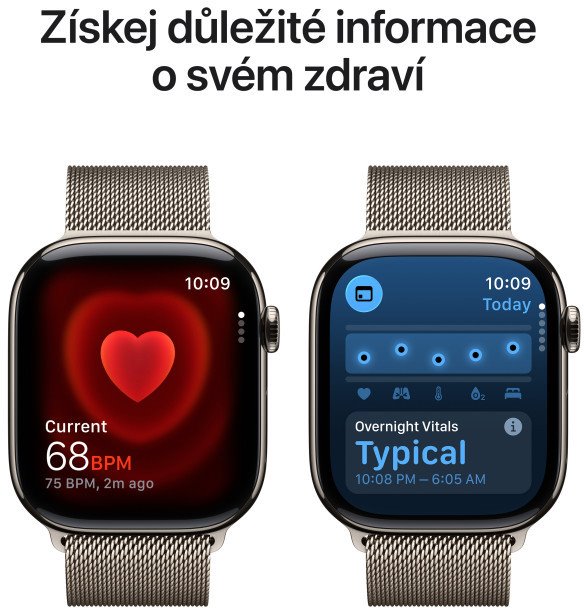 Apple Watch Series 11 GPS + Cellular 46mm Titanium + Milánska slučka - S/M