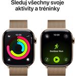 Apple Watch Series 11 GPS + mobilný signál 46 mm zlatý titán + milánska slučka - S/M