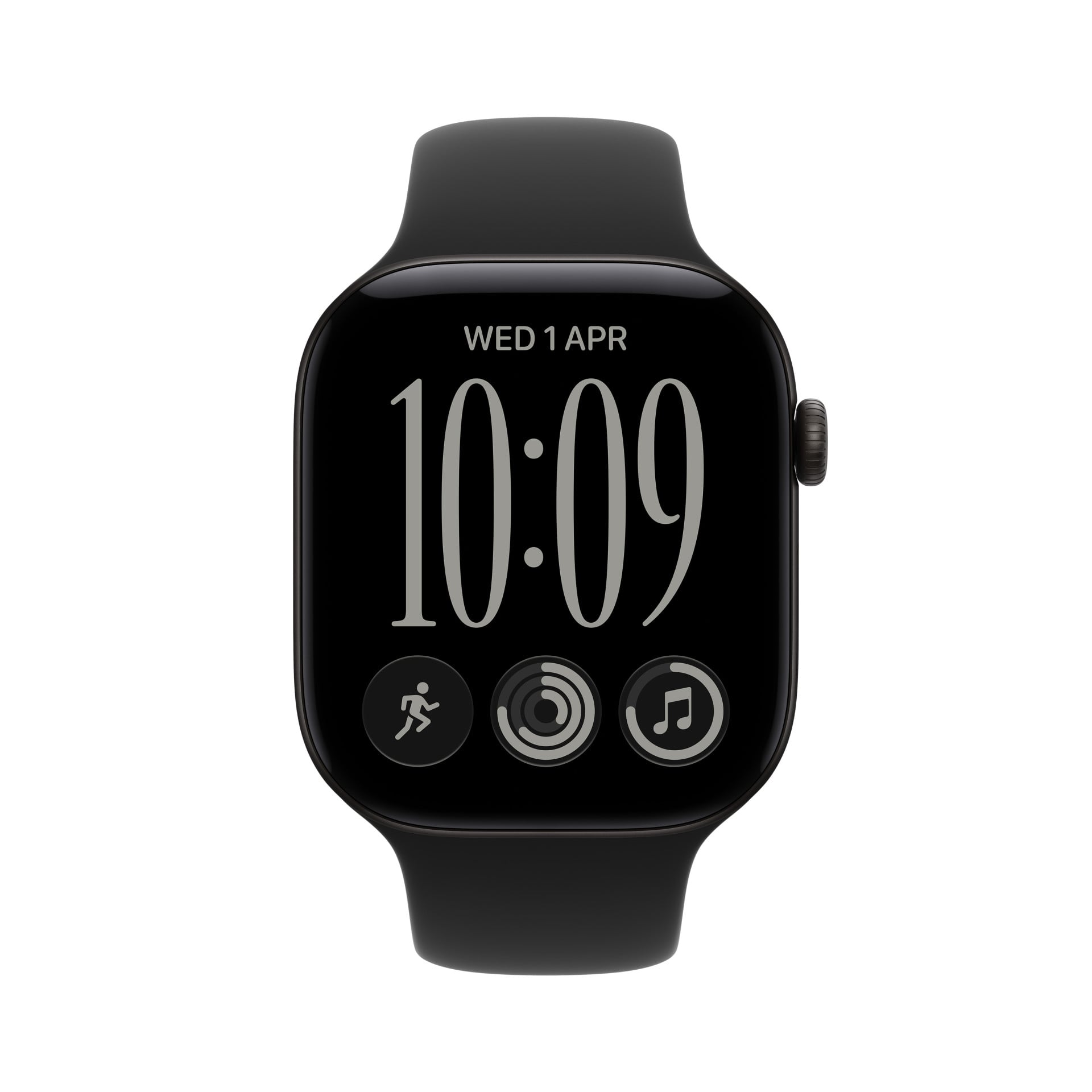 Apple Watch Series 12 GPS 42mm Black Aluminium Case with Black Sport Band - S/M