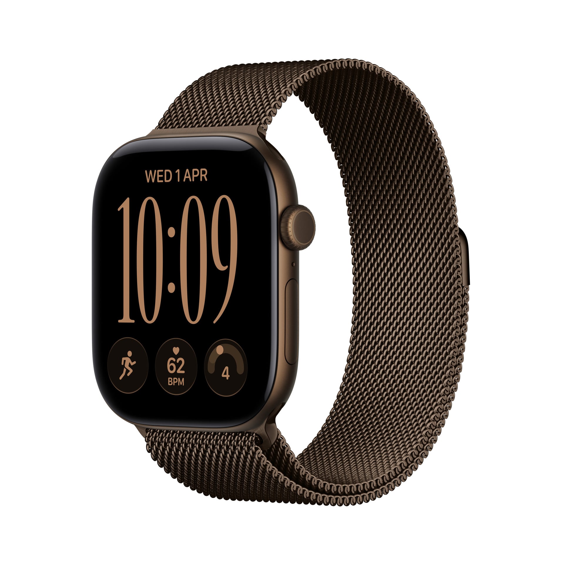 Apple Watch Series 12 GPS 46mm Dark Bronze Aluminium Case with Dark Bronze Milanese Loop - S/M