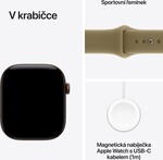 Apple Watch Series 12 GPS 46mm Dark Bronze Aluminium Case with Olive Sport Band - S/M