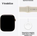 Apple Watch Series 12 GPS 46mm Light Gold Aluminium Case with Sand Sport Band - S/M