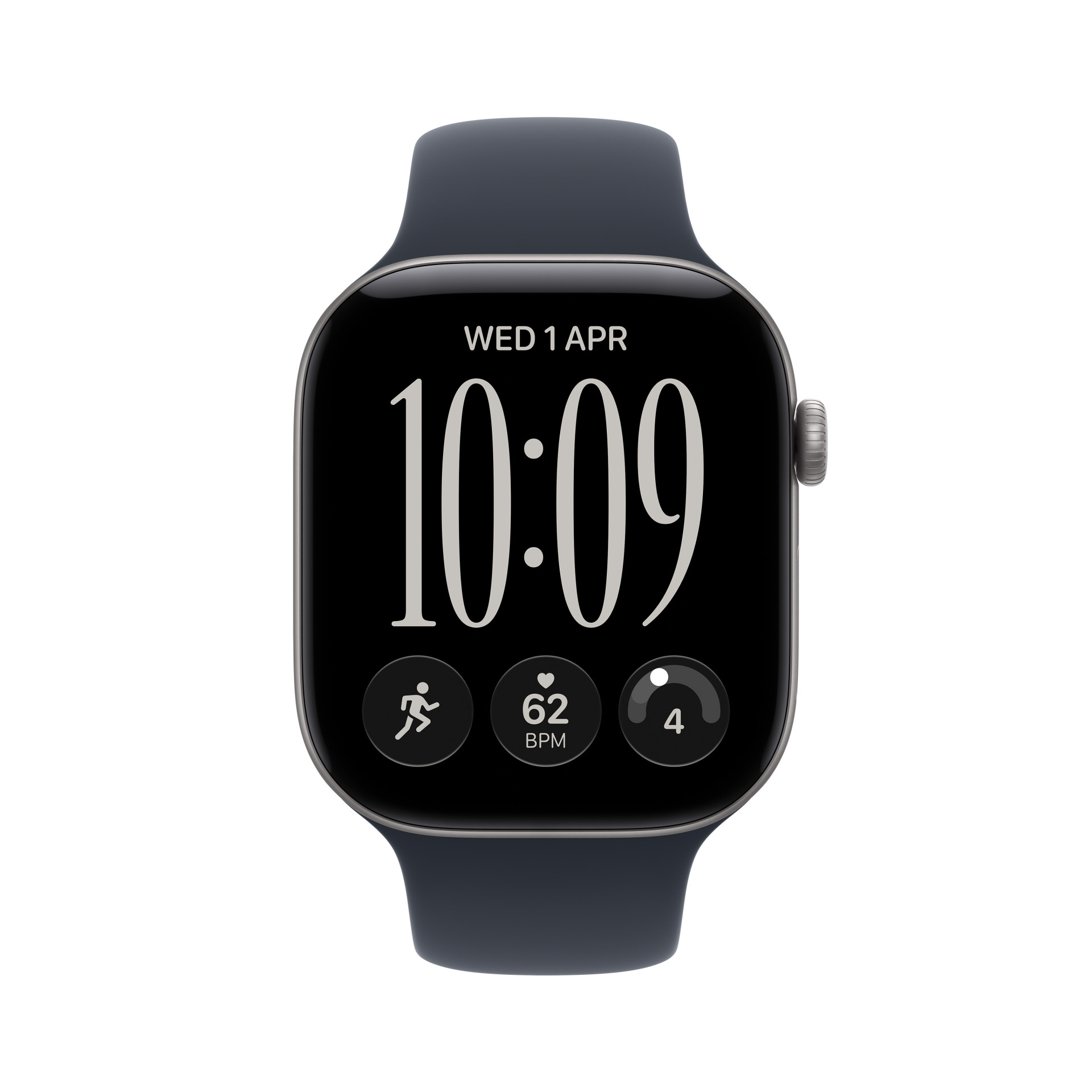 Apple Watch Series 12 GPS 46mm Space Grey Aluminium Case with Navy Blue Sport Band - M/L