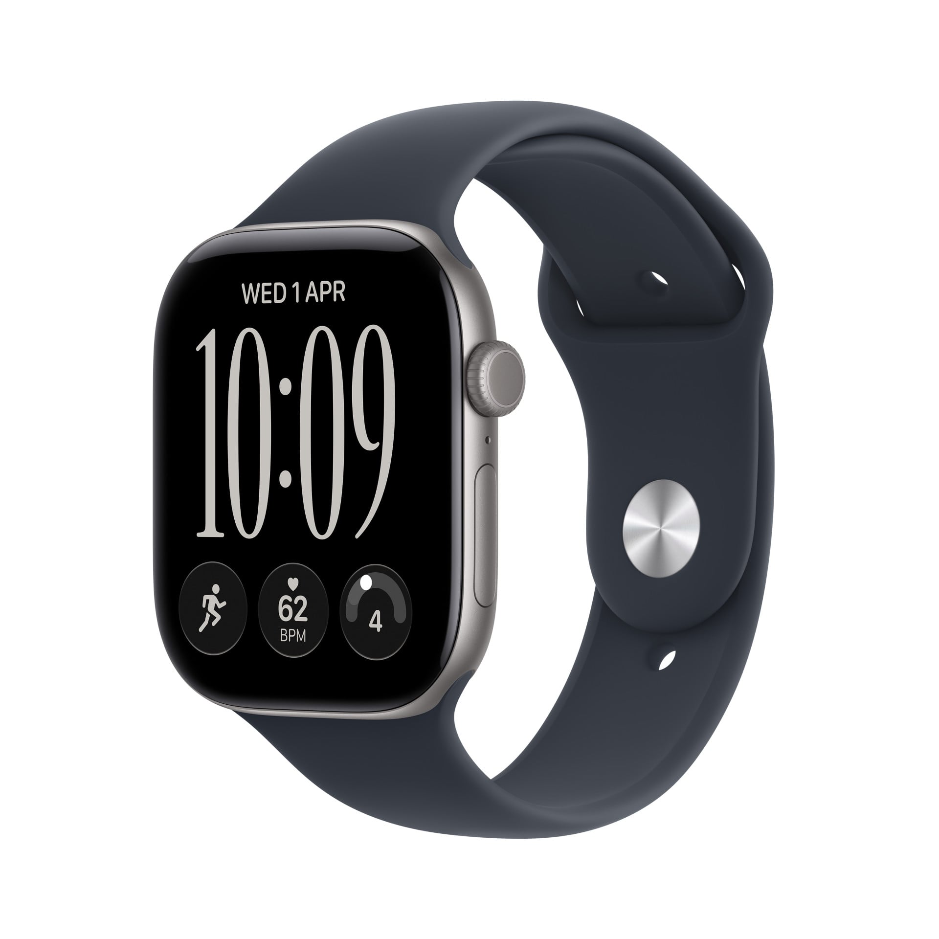 Apple Watch Series 12 GPS 46mm Space Grey Aluminium Case with Navy Blue Sport Band - S/M