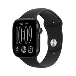 Apple Watch Series 12 GPS + Cellular 42 mm, čierne hliníkové puzdro s čiernym športovým remienkom – S/M