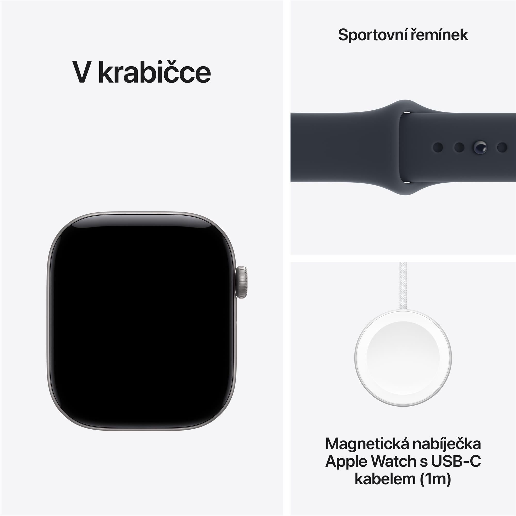 Apple Watch Series 12 GPS + Cellular 42 mm, hliníkové puzdro v farbe Space Grey s modrým športovým remienkom – M/L