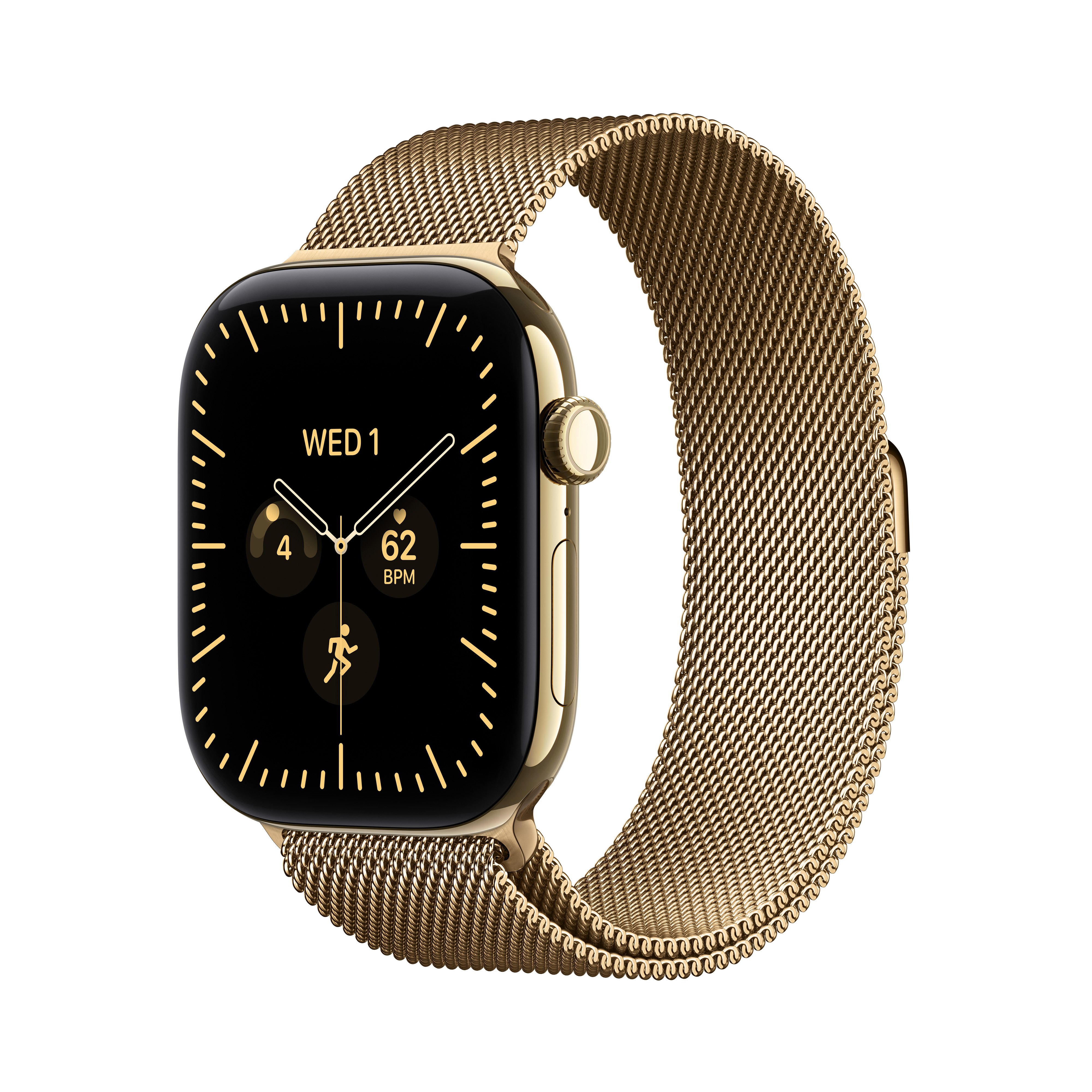 Apple Watch Series 12 GPS + Cellular 42 mm, puzdro z titánu v odtieni Radiant Gold s milánskym remienkom v odtieni Radiant Gold
