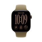 Apple Watch Series 12 GPS + Cellular 42 mm, tmavobronzové hliníkové puzdro s olivovým športovým remienkom – M/L