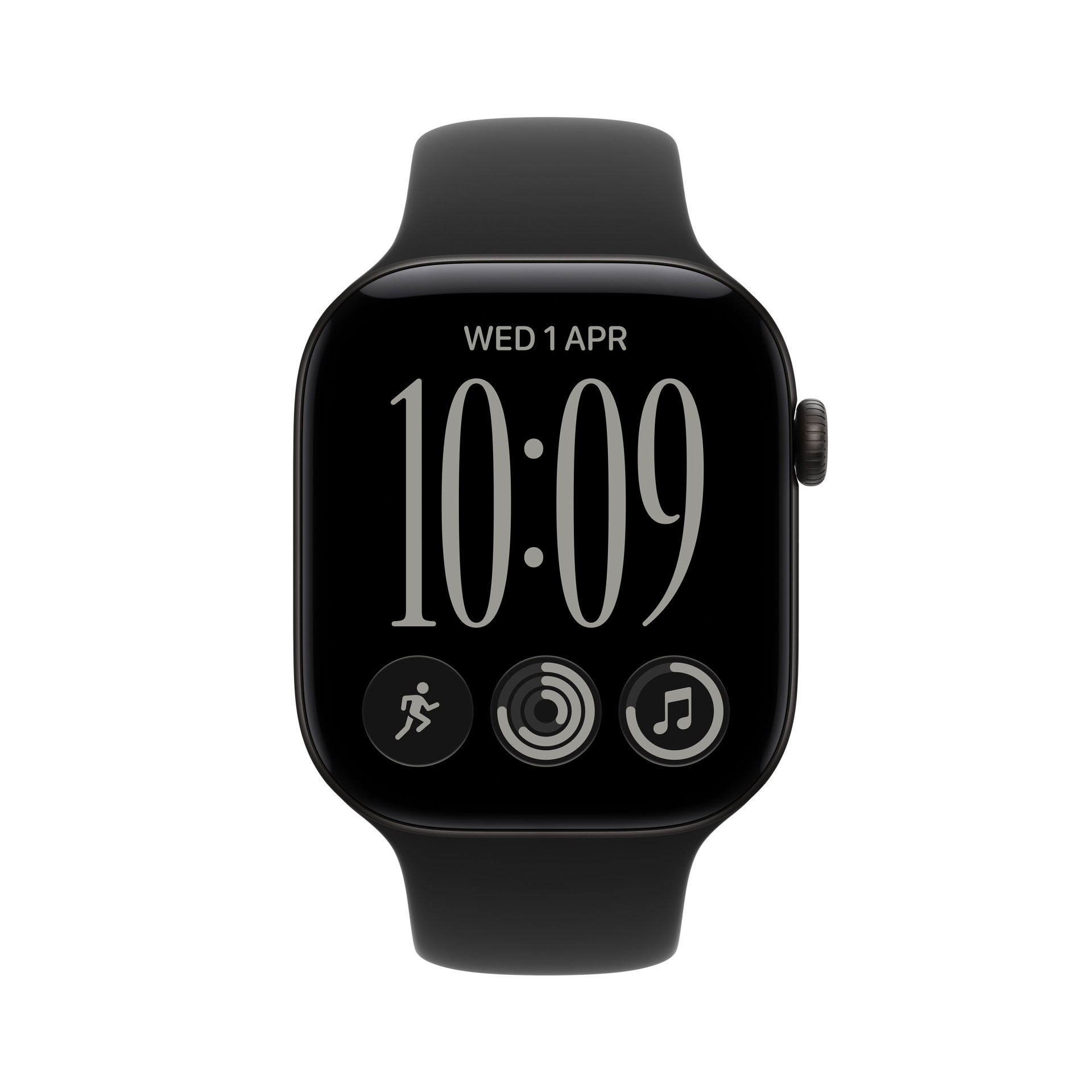 Apple Watch Series 12 GPS + Cellular 42mm Black Aluminium Case with Black Sport Band - S/M