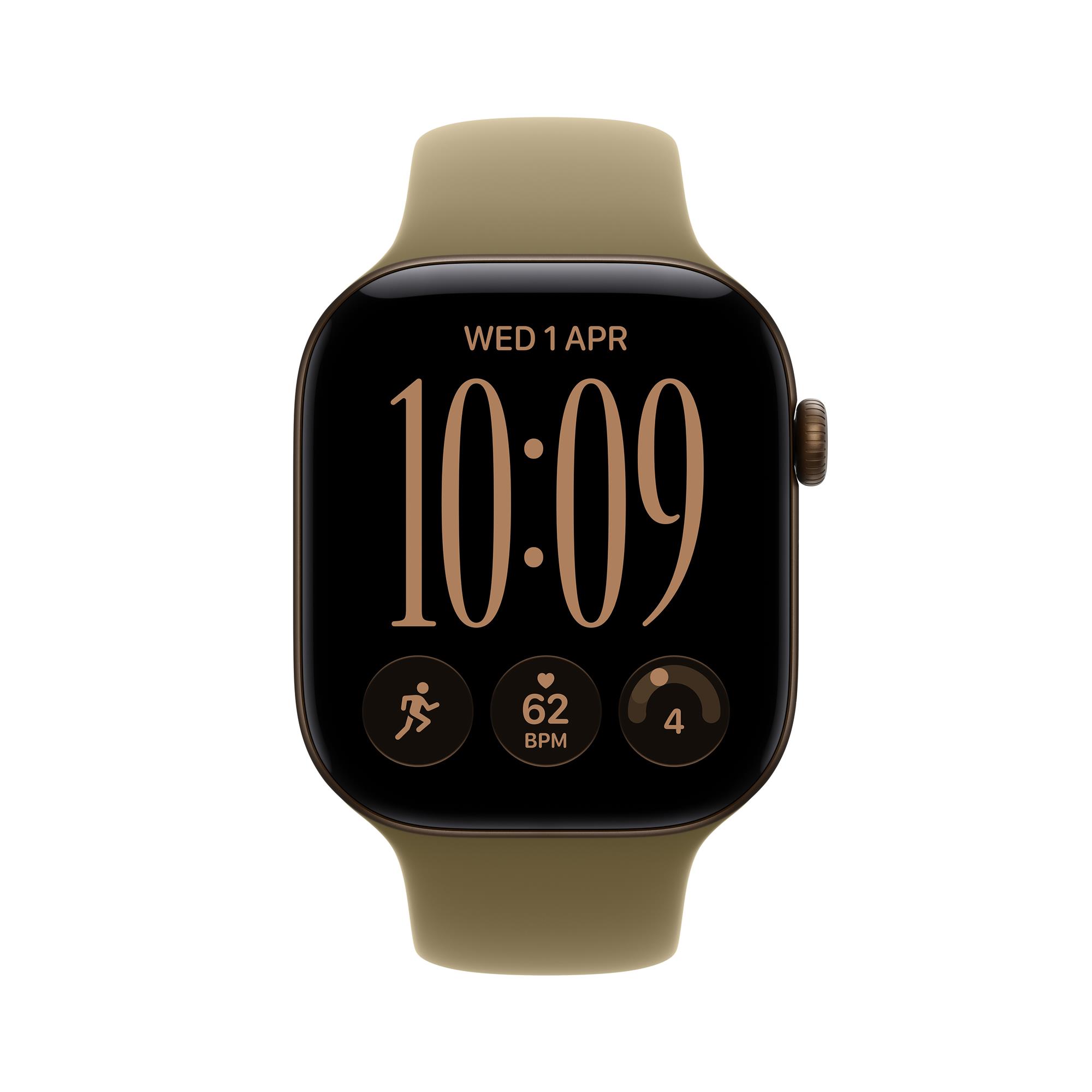 Apple Watch Series 12 GPS + Cellular 42mm Dark Bronze Aluminium Case with Olive Sport Band - S/M