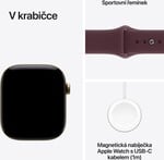 Apple Watch Series 12 GPS + Cellular 42mm Radiant Gold Titanium Case with Burgundy Sport Band - M/L