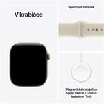Apple Watch Series 12 GPS + Cellular 46 mm, svetlozlaté hliníkové puzdro s pieskovým športovým remienkom – M/L