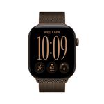 Apple Watch Series 12 GPS + Cellular 46 mm, tmavobronzové hliníkové puzdro s tmavobronzovým milánskym remienkom – S/M