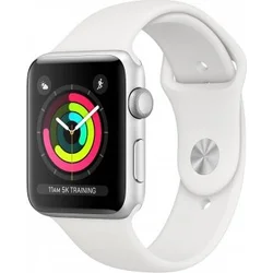 APPLE Watch Series 3 GPS, 38mm Silver Aluminium Case with White Šport Band mtey2cn/a