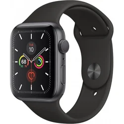 APPLE Watch Series 5 GPS, 44mm Space Grey Aluminium Case with Black Sport Band