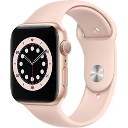 APPLE Watch Series 6 44mm Gold Aluminium Case with Pink Sand Sport Band - Regular M00E3HC/A - Hodinky